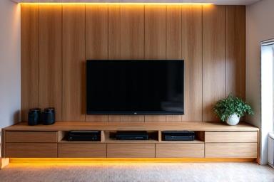 Custom Entertainment Unit crafted from sustainable timber