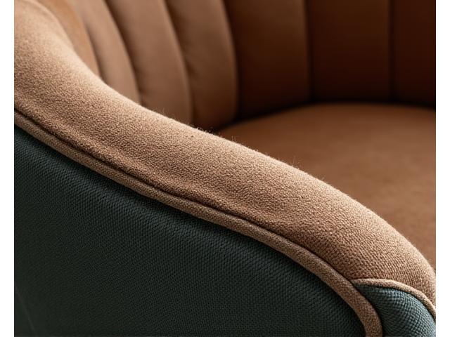 Rich fabric textures on an upholstered armchair