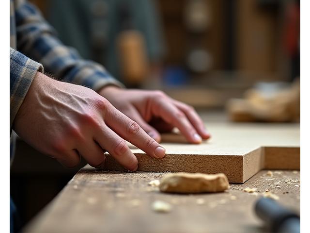 Hands working on furniture restoration in a workshop